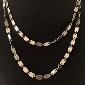 VINTAGE LONG SILVER LINK CHAIN